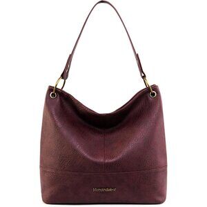 Women A-burgundy Brown Imported Zipper Ladies Shoulder Handbags with Back Pocket